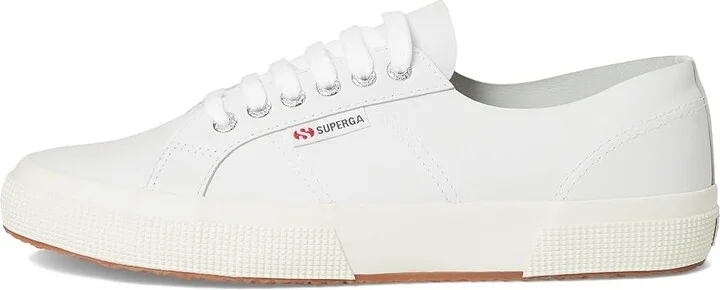 Superga 2750 Unlined Nappa Shoes Optical White/Silver/Favorio : EU 39 (US Men's 6.5 - Women's 8) Medium, Leather - Image 6