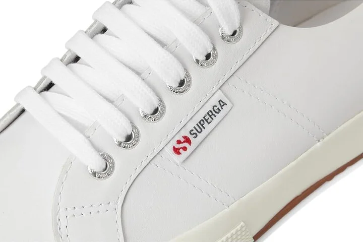 Superga 2750 Unlined Nappa Shoes Optical White/Silver/Favorio : EU 39 (US Men's 6.5 - Women's 8) Medium, Leather - Image 7
