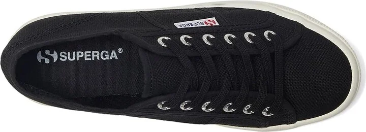 Superga 2790 Platform Athletic Shoes Black/F Avorio : EU 38 (US Men's 6 - Women's 7.5) Medium, Cotton/Rubber - Image 2