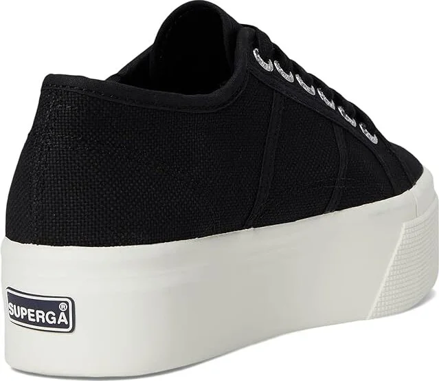 Superga 2790 Platform Athletic Shoes Black/F Avorio : EU 38 (US Men's 6 - Women's 7.5) Medium, Cotton/Rubber - Image 4