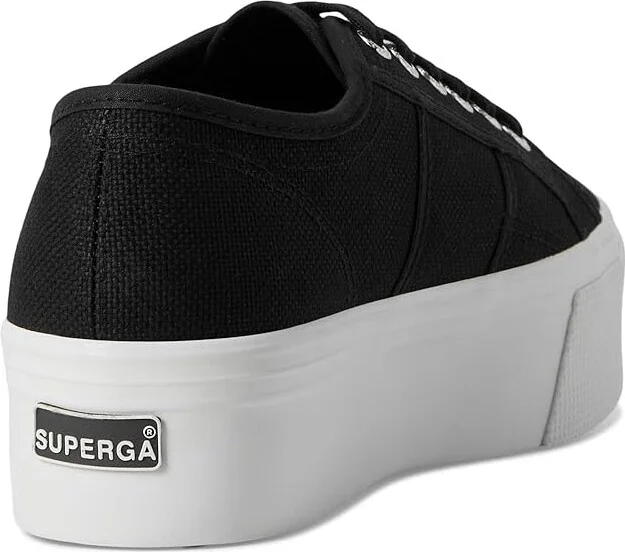 Superga 2790 Platform Athletic Shoes Black/F White : EU 40 (US Men's 7.5 - Women's 9) Medium, Cotton/Rubber - Image 4