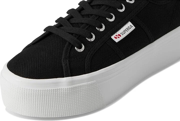 Superga 2790 Platform Athletic Shoes Black/F White : EU 40 (US Men's 7.5 - Women's 9) Medium, Cotton/Rubber - Image 7
