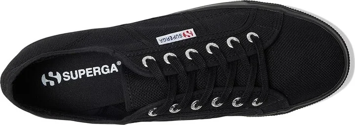 Superga 2790 Platform Athletic Shoes Full Black : EU 38 (US Men's 6 - Women's 7.5) Medium, Cotton/Rubber - Image 2