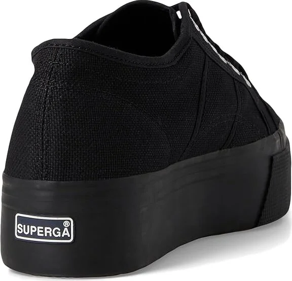 Superga 2790 Platform Athletic Shoes Full Black : EU 38 (US Men's 6 - Women's 7.5) Medium, Cotton/Rubber - Image 4
