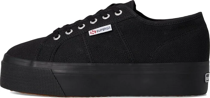 Superga 2790 Platform Athletic Shoes Full Black : EU 38 (US Men's 6 - Women's 7.5) Medium, Cotton/Rubber - Image 6