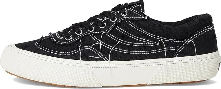 Superga 2941 Revolley Distressed Stone Washed Shoes Black/White Avorio : EU 35 (US Men's 3.5 - Women's 5) Medium, Canvas - Image 6