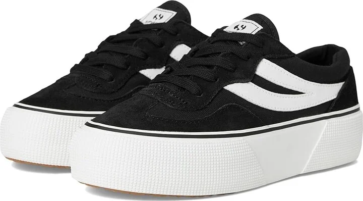Superga 3041 Revolley Colorblock Platform Shoes Black/White : EU 42.5 (US Men's 9.5 - Women's 11) Medium, Suede