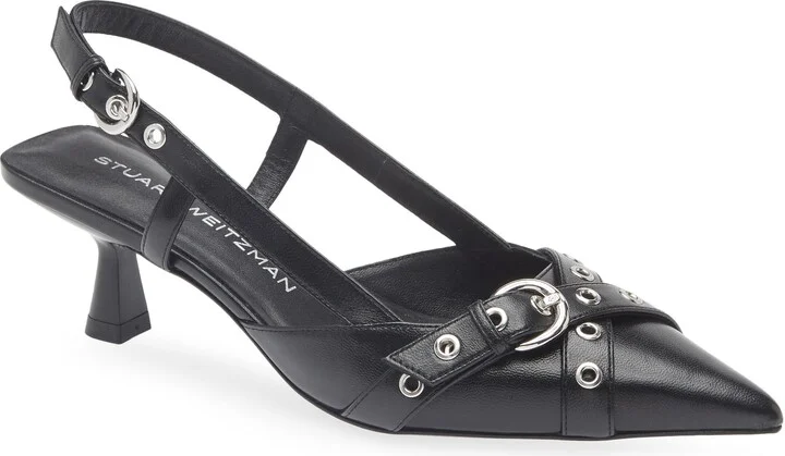 Supermoto Kitten Heel Slingback Pump