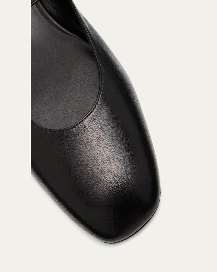 Supermoto Leather Mary Jane Ballerina Flats - Image 2