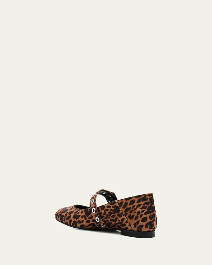 Supermoto Leopard Mary Jane Ballerina Flats - Image 4