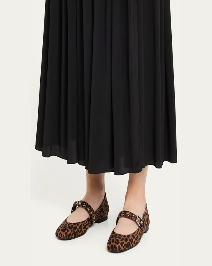 Supermoto Leopard Mary Jane Ballerina Flats - Image 9