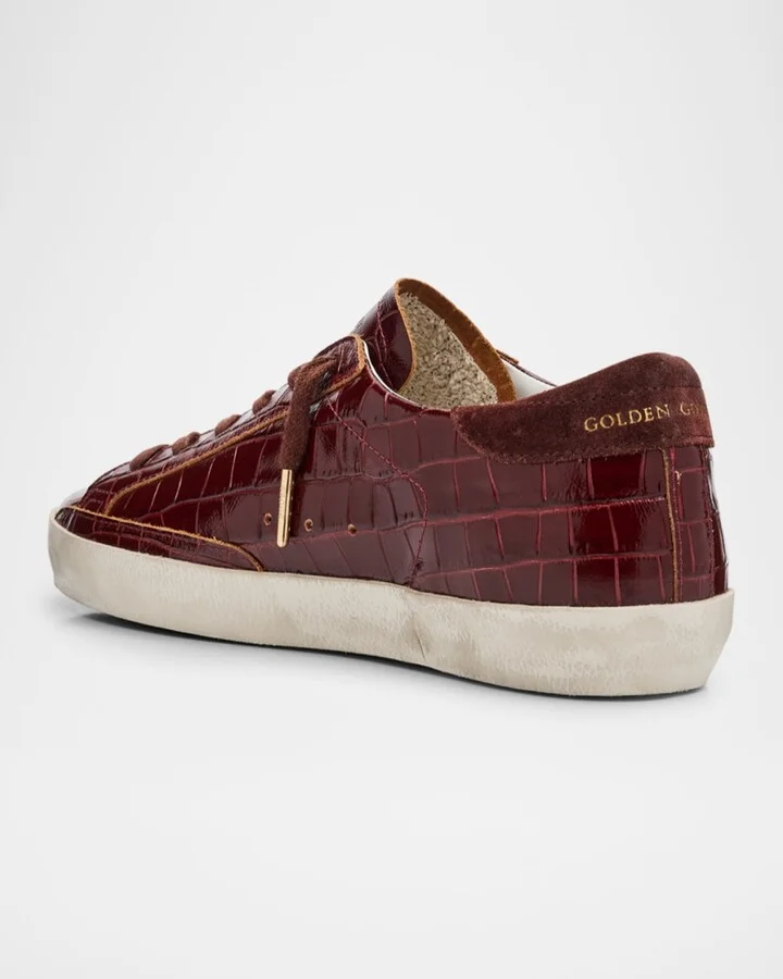 Superstar Croco Embossed Leather Low-Top Sneakers - Image 2