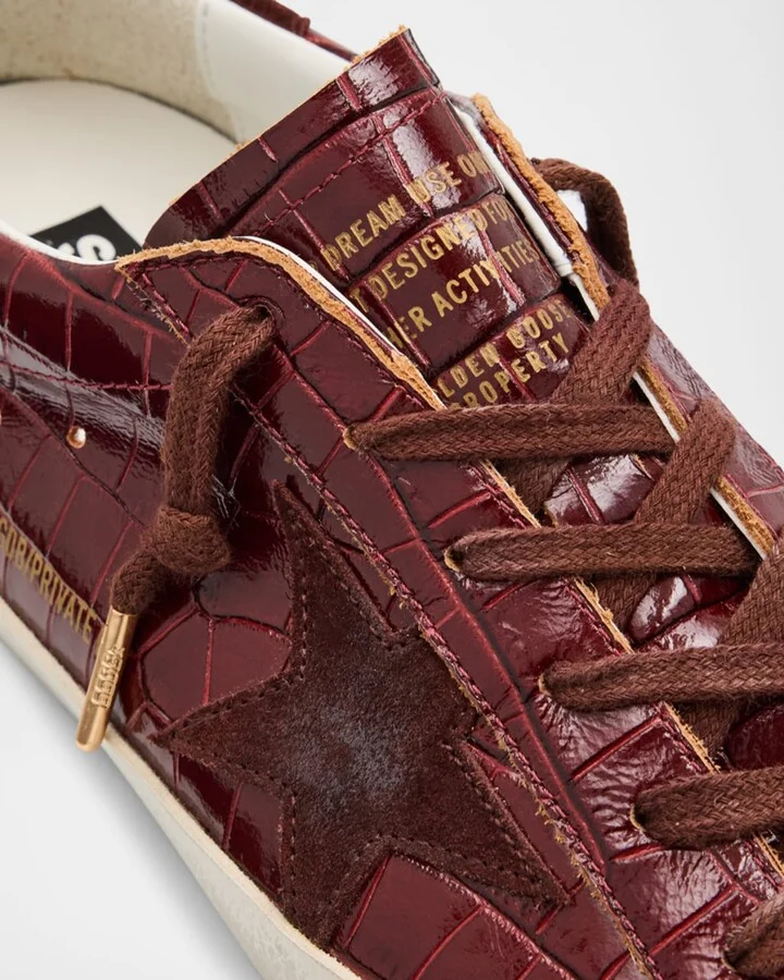 Superstar Croco Embossed Leather Low-Top Sneakers - Image 4