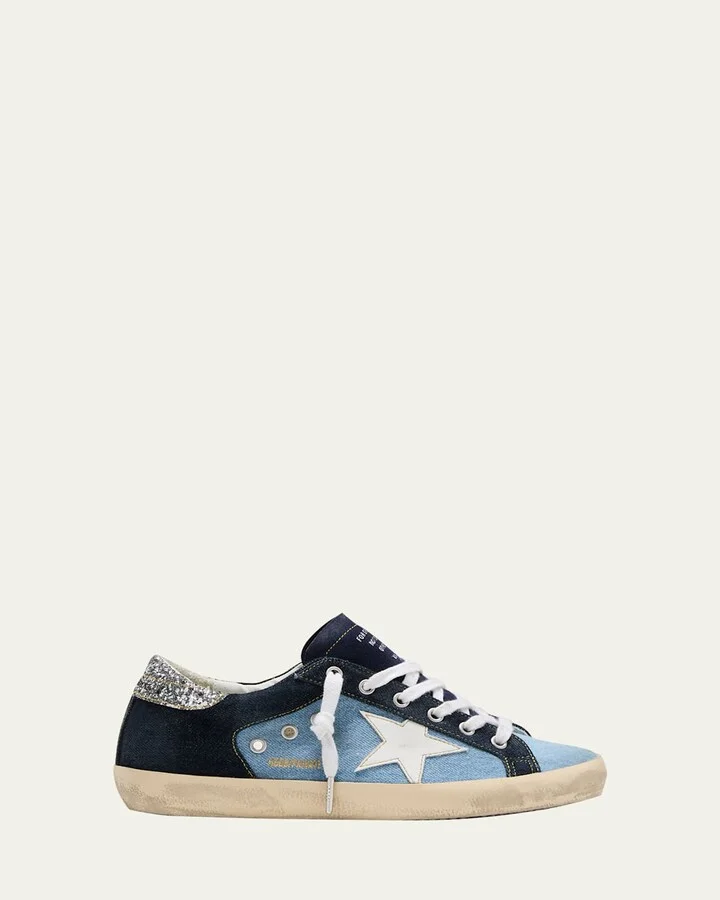 Superstar Denim Glitter Low-Top Sneakers