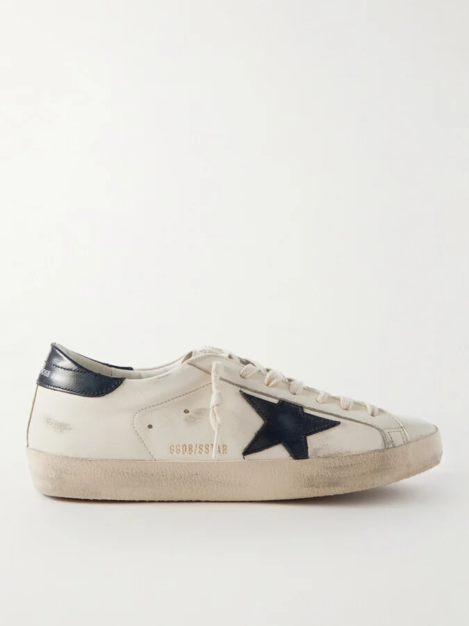 Superstar Distressed Leather Sneakers