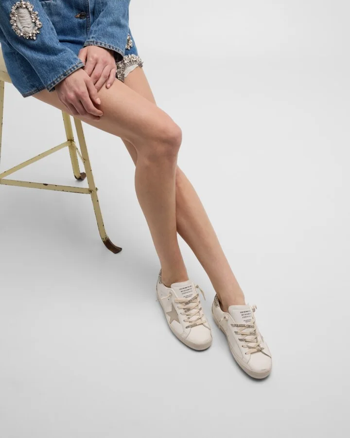 Superstar Glitter Leather Low-Top Sneakers - Image 4