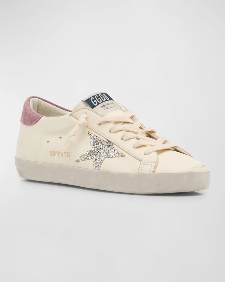 Superstar Glitter Leather Low-Top Sneakers - Image 3