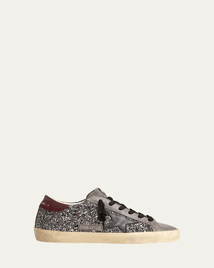 Superstar Glitter Leather Low-Top Sneakers