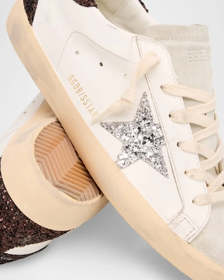 Superstar Leather Glitter Low-Top Sneakers - Image 2