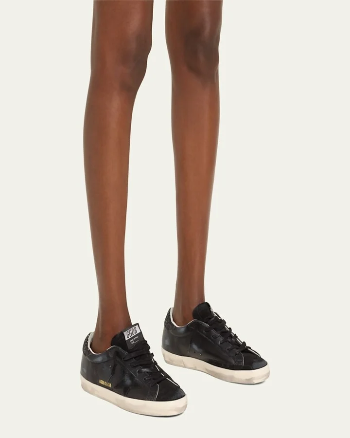 Superstar Leather Glitter Low-Top Sneakers - Image 2