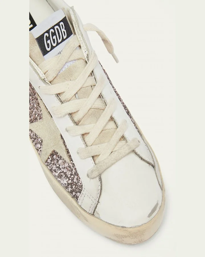 Superstar Leather Glitter Low-Top Sneakers - Image 4