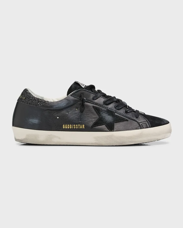 Superstar Leather Glitter Low-Top Sneakers