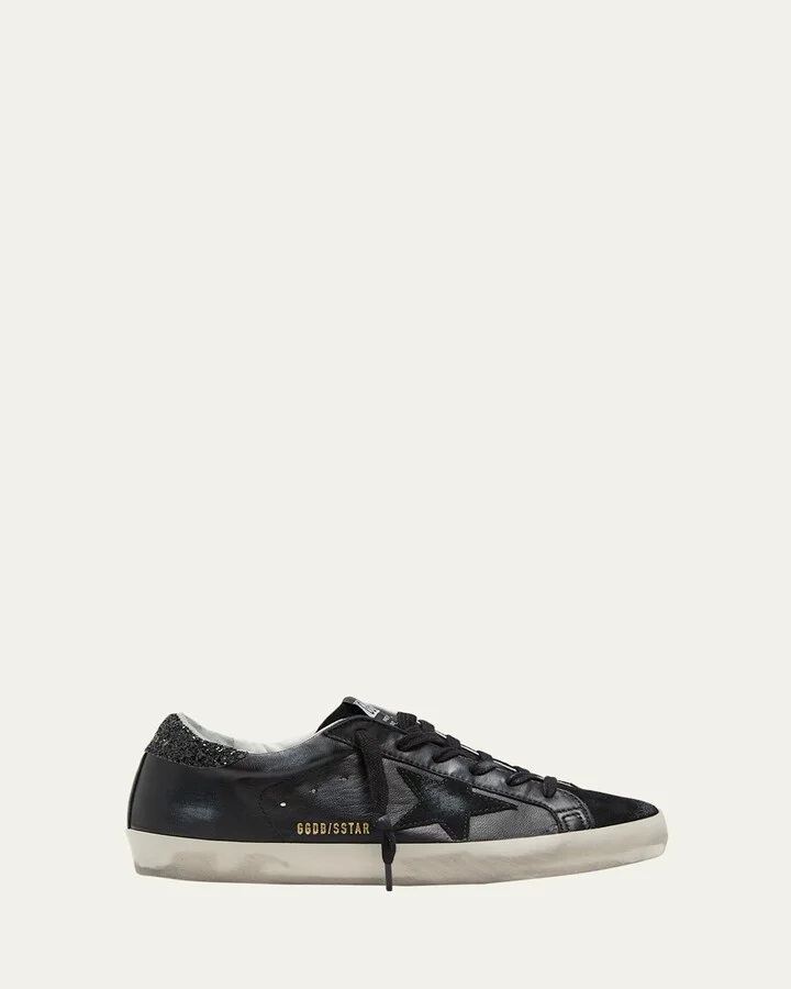 Superstar Leather Glitter Low-Top Sneakers