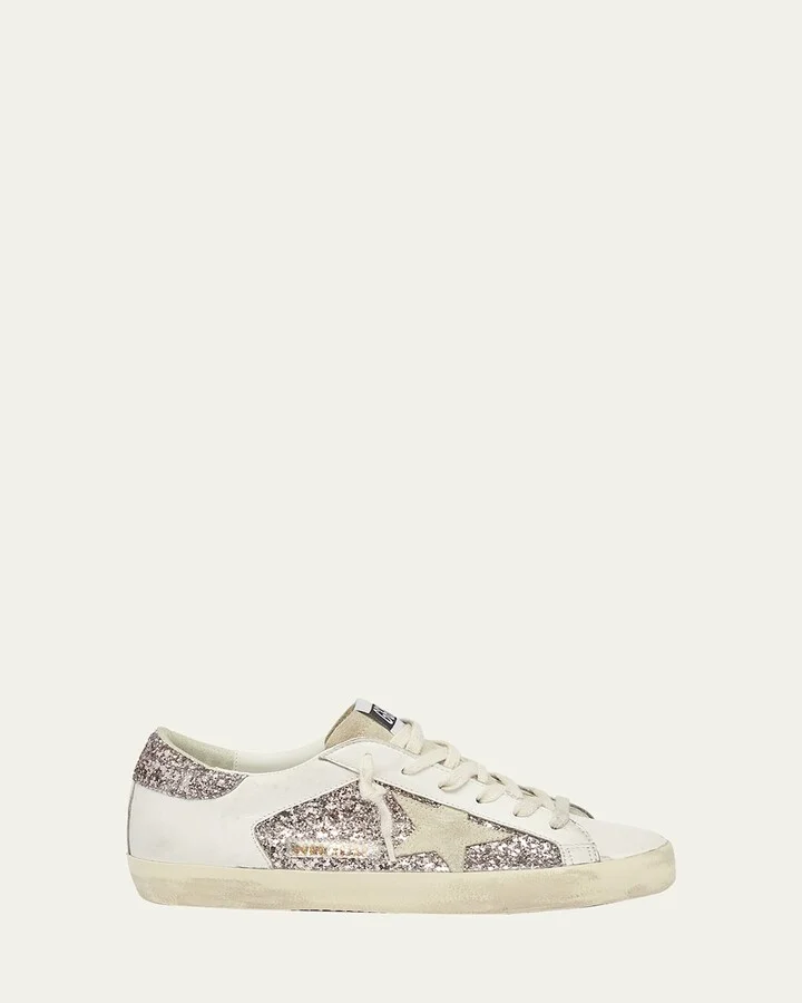 Superstar Leather Glitter Low-Top Sneakers