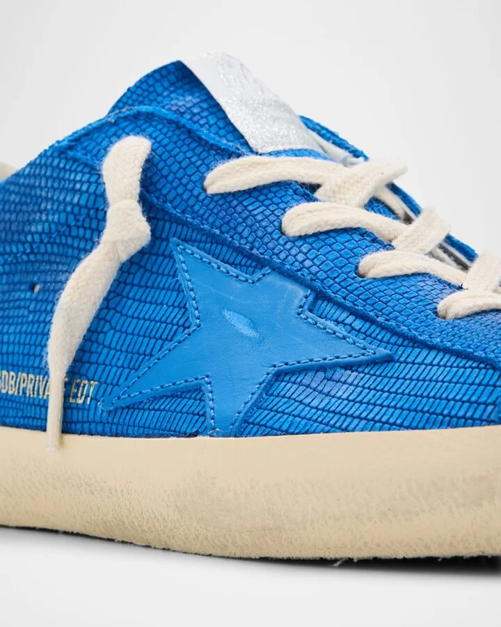 Superstar Lizard Embossed Leather Low-Top Sneakers - Image 2