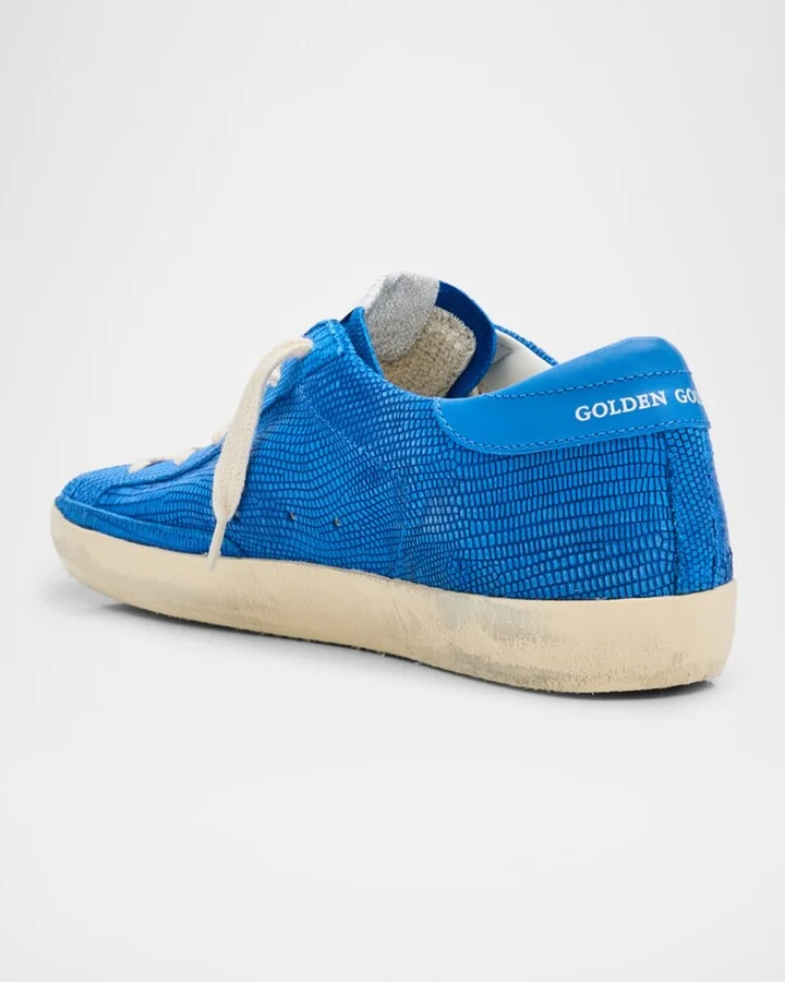Superstar Lizard Embossed Leather Low-Top Sneakers - Image 3