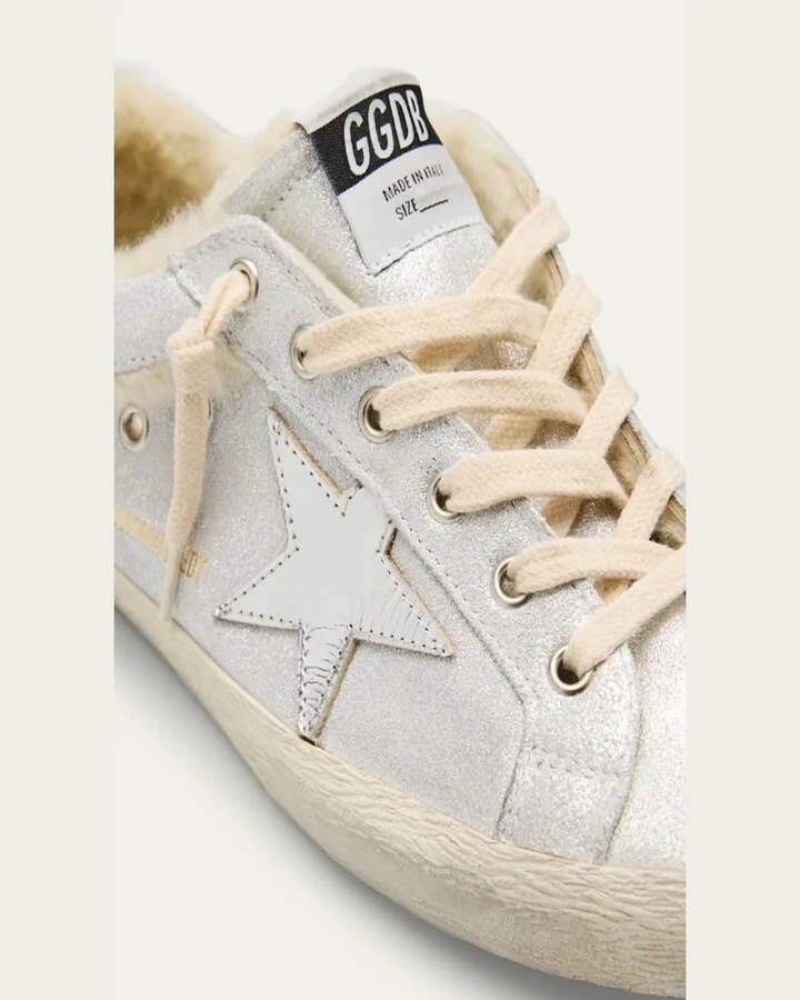 Superstar Metallic Leather and Shearling Sneakers - Image 3