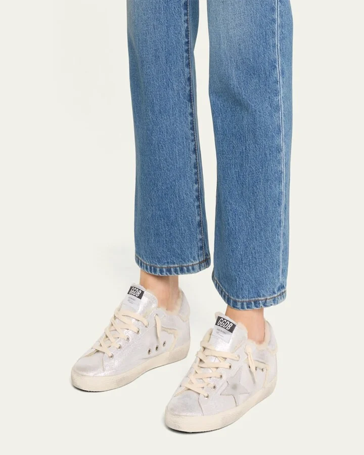 Superstar Metallic Leather and Shearling Sneakers - Image 5
