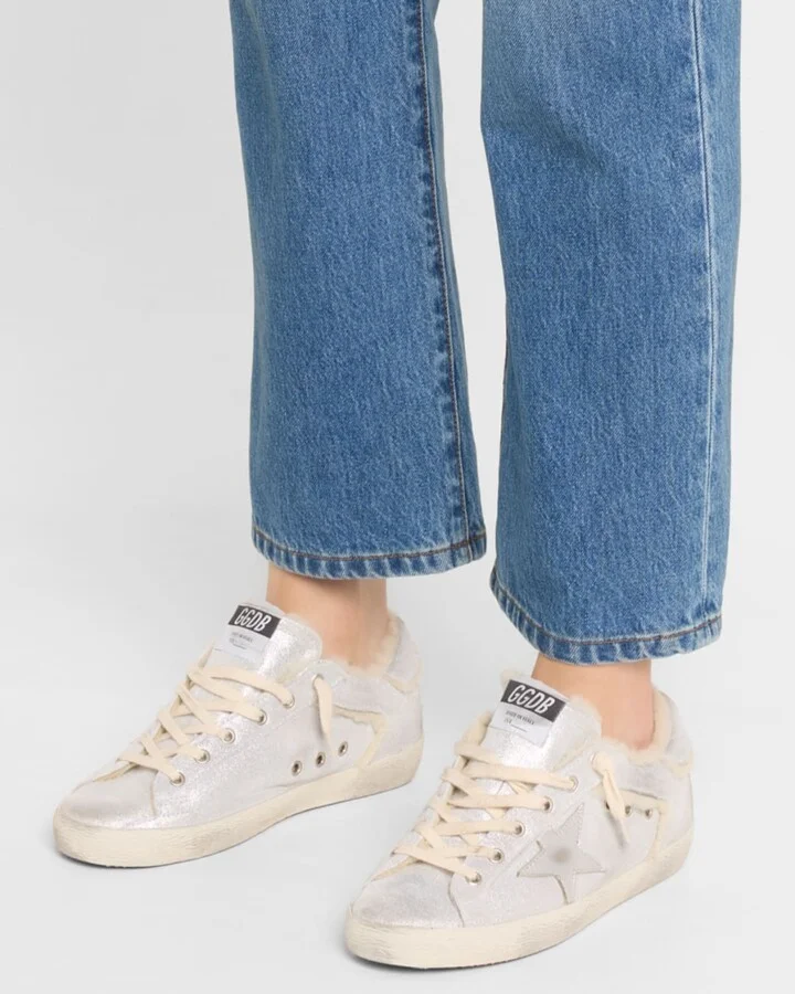 Superstar Metallic Leather and Shearling Sneakers - Image 2