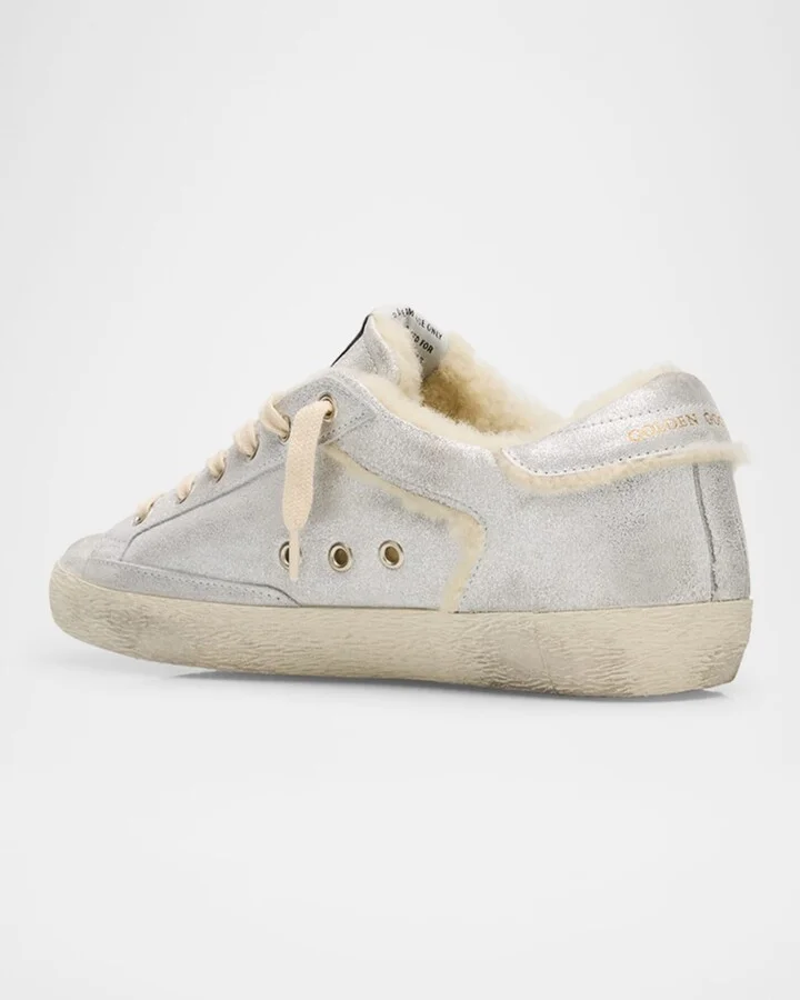 Superstar Metallic Leather and Shearling Sneakers - Image 4