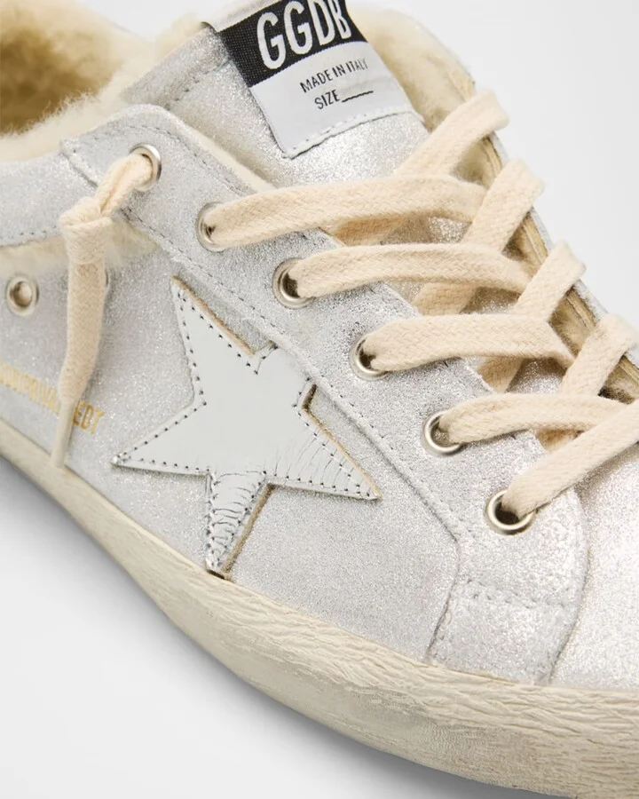 Superstar Metallic Leather and Shearling Sneakers - Image 6