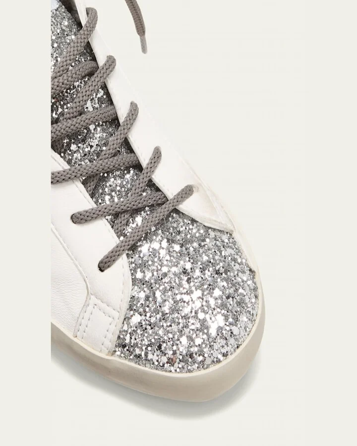 Superstar Mixed Leather Script Low-Top Sneakers - Image 2
