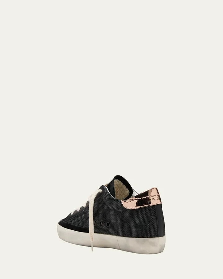 Superstar Net Leather Glitter Low-Top Sneakers - Image 2