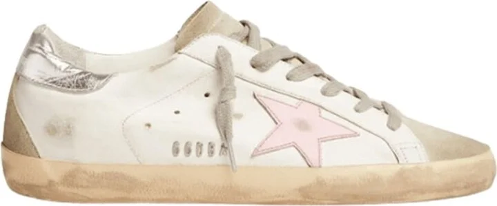 Superstar Pink Star and Metallic Heel Tab Women's Sneakers