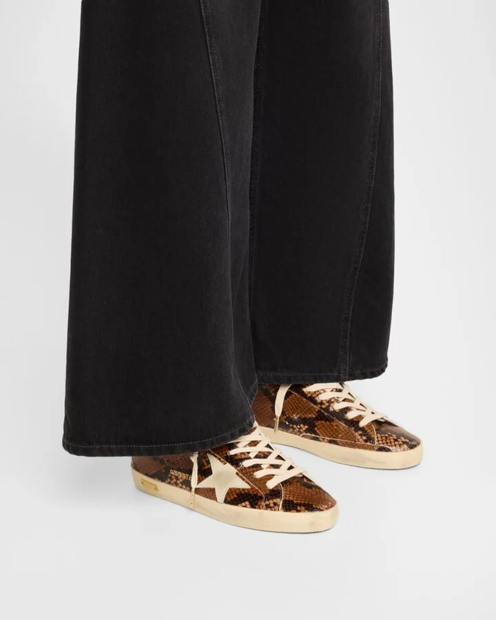 Superstar Pyhton-Print Mixed Leather Low-Top Sneakers - Image 2