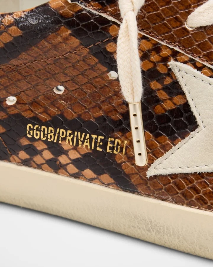 Superstar Pyhton-Print Mixed Leather Low-Top Sneakers - Image 4