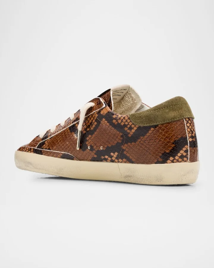 Superstar Pyhton-Print Mixed Leather Low-Top Sneakers - Image 11