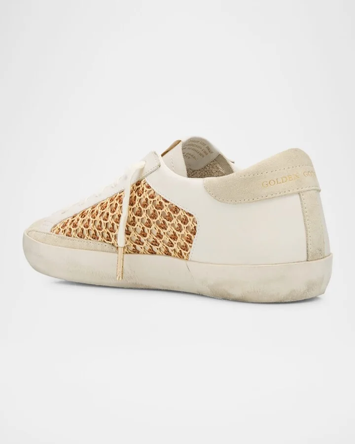 Superstar Raffia Net Leather Low-Top Sneakers - Image 6