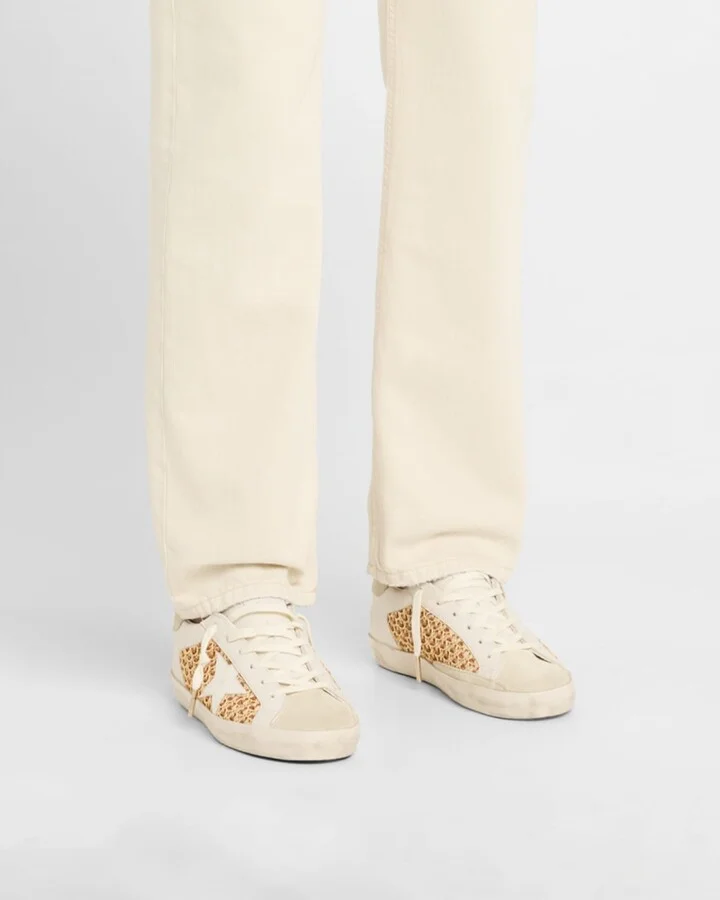 Superstar Raffia Net Leather Low-Top Sneakers - Image 8
