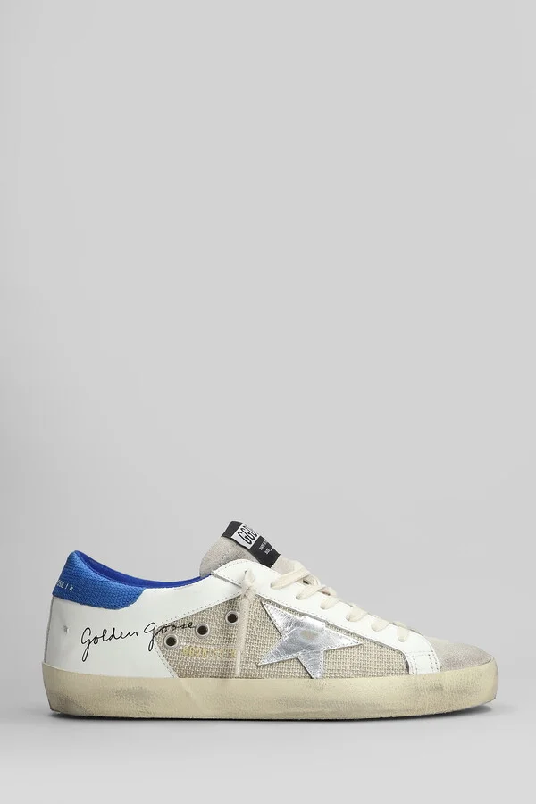 Superstar Sneakers In White Leather And Fabric