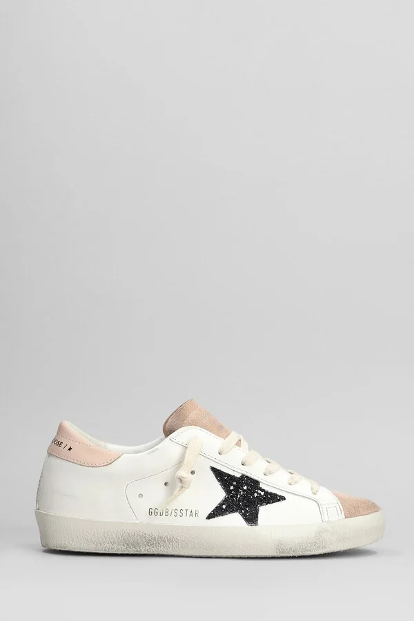 Superstar Sneakers In White Suede And Leather