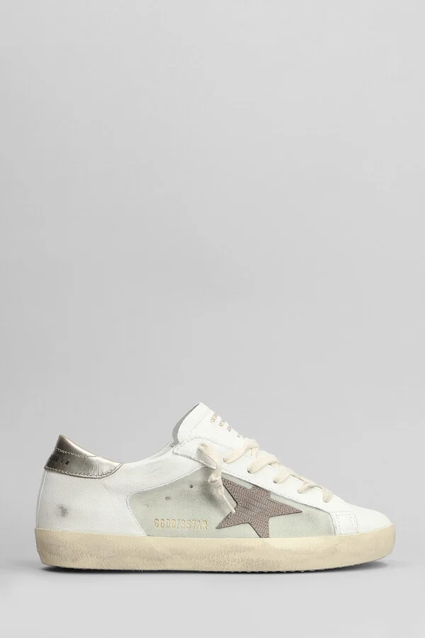 Superstar Sneakers In White Suede And Leather