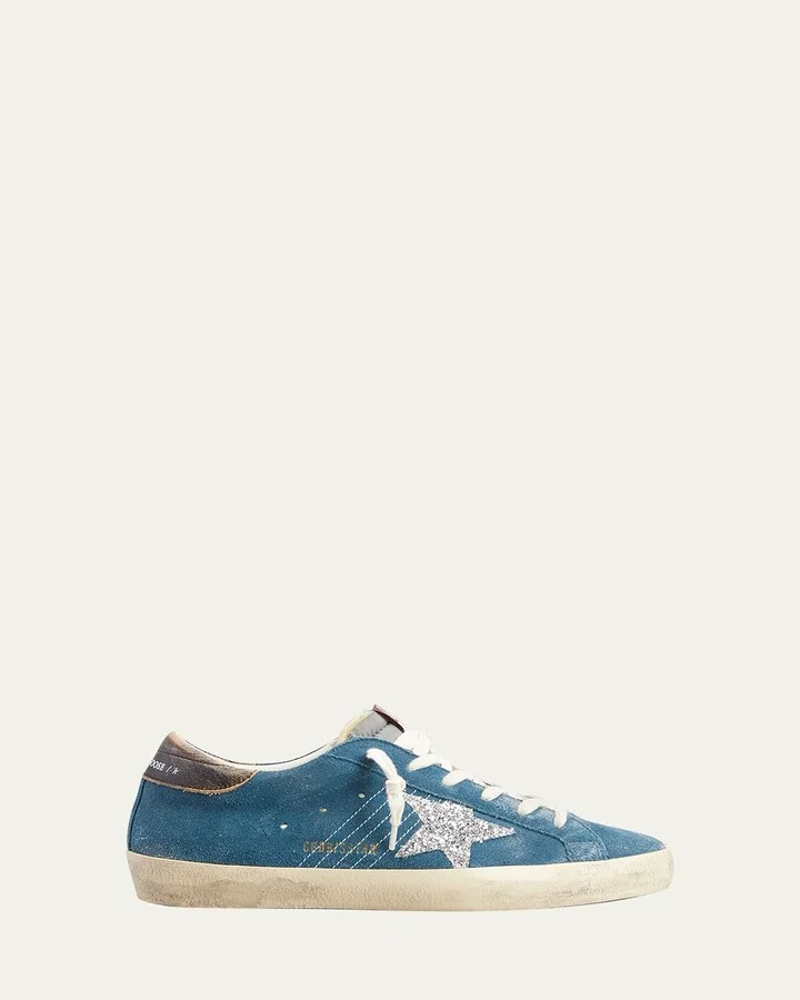 Superstar Suede Glitter Low-Top Sneakers