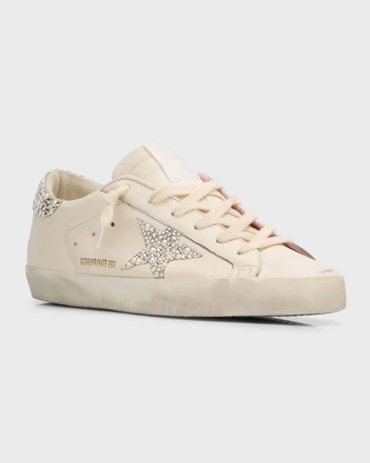 Superstar Swarovski Pearly Leather Low-Top Sneakers - Image 2