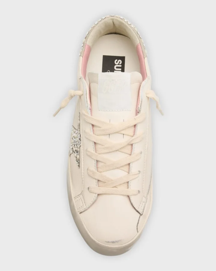Superstar Swarovski Pearly Leather Low-Top Sneakers - Image 3