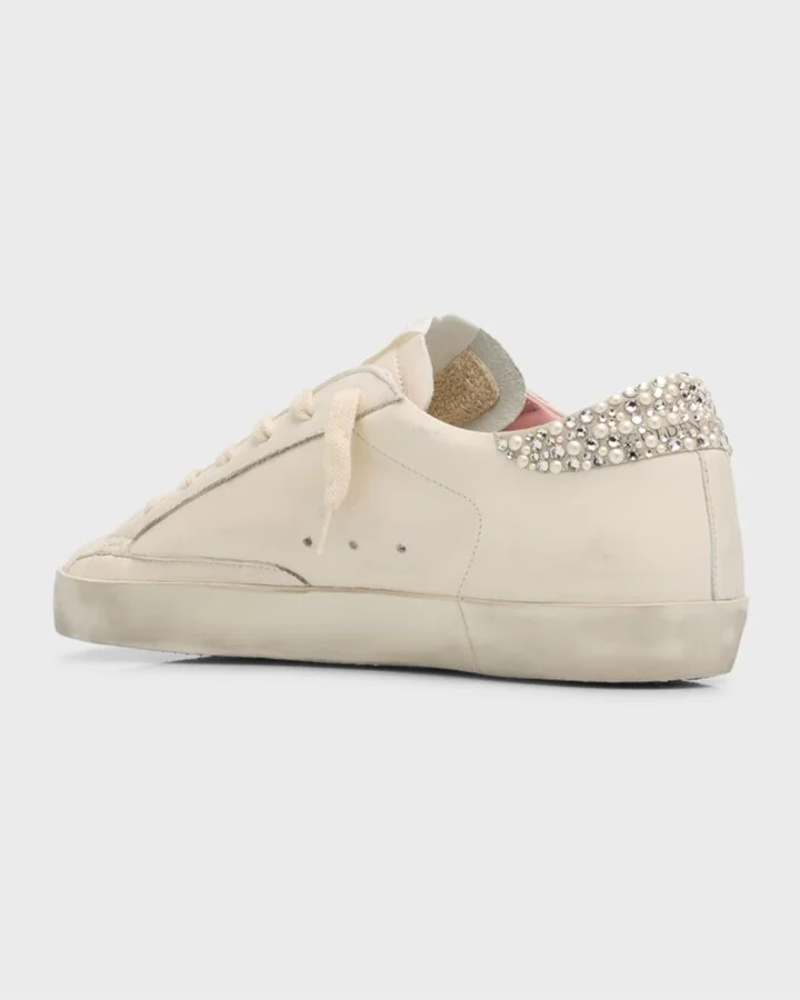 Superstar Swarovski Pearly Leather Low-Top Sneakers - Image 4